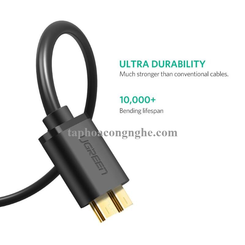 Ugreen 10840 0.5M màu Đen Cáp USB 3.0 sang MICRO USB 3.0 cho ổ cứng US130 30010840